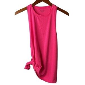 Athleta Hot Pink Tie Waist Running Tank Top Tee Workout Gym Athleisure Yoga